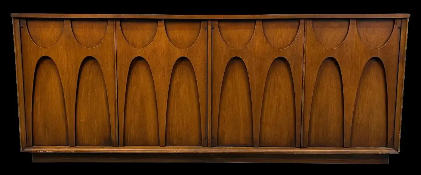 Broyhill Brasilia walnut sideboard — reclaimed Wausau Wisconsin, restored by Lords of Lorne
