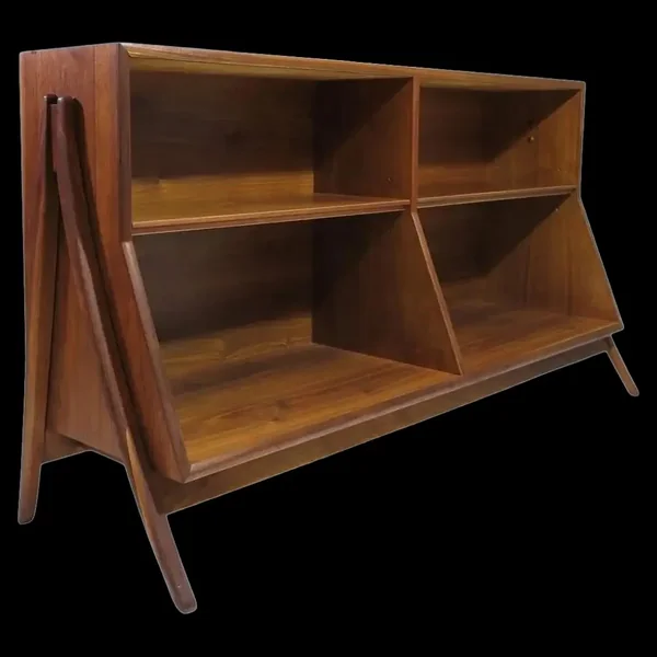 Kipp Stewart for Drexel Declaration walnut bookcase — reclaimed Terre Haute Indiana, natural oil finish