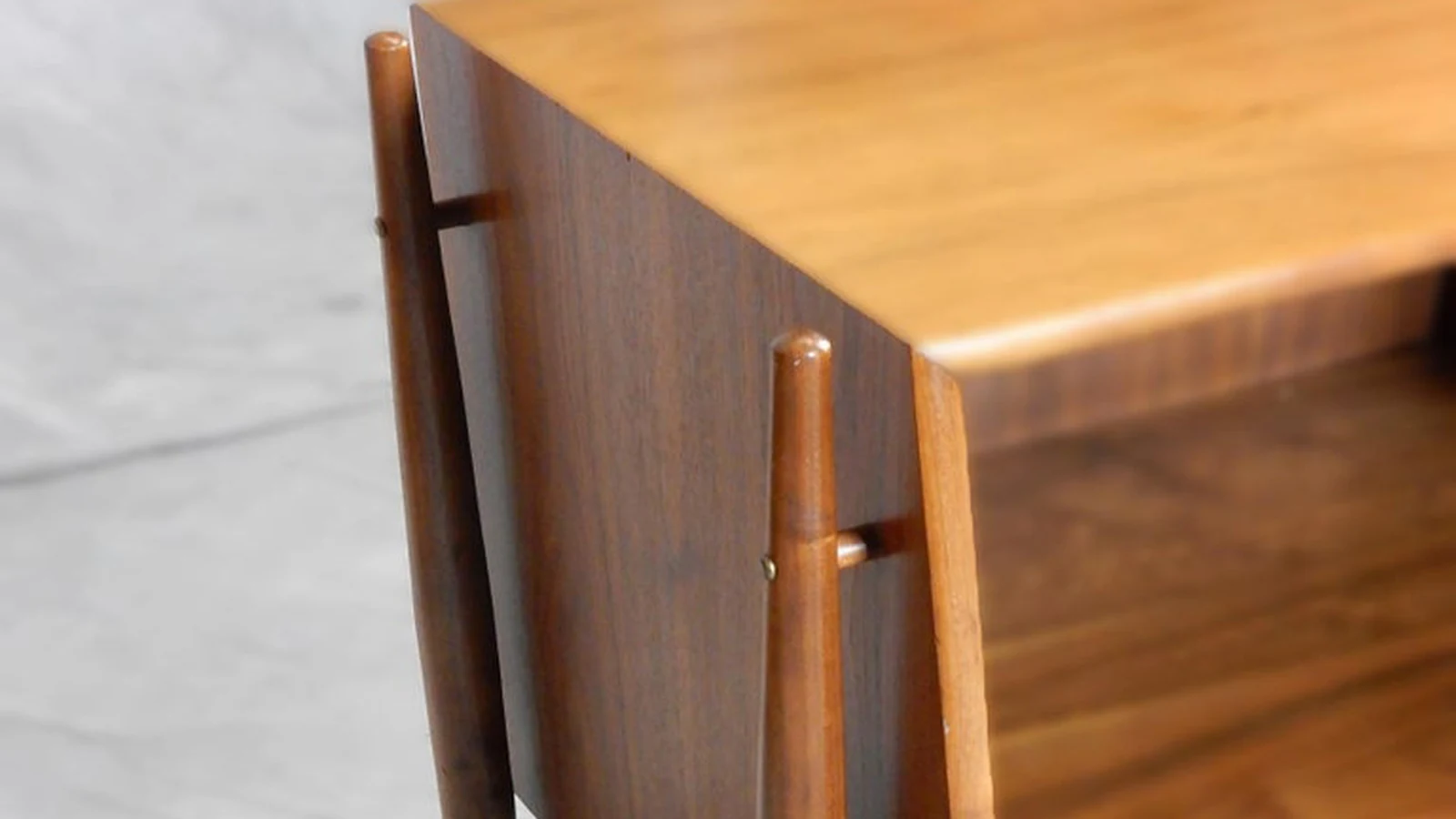 Kipp Stewart for Drexel Declaration walnut bookcase detail — Lords of Lorne, Ketchum Idaho